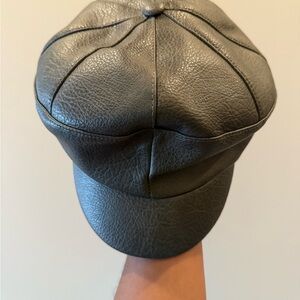 Free People Gray Leather Cap